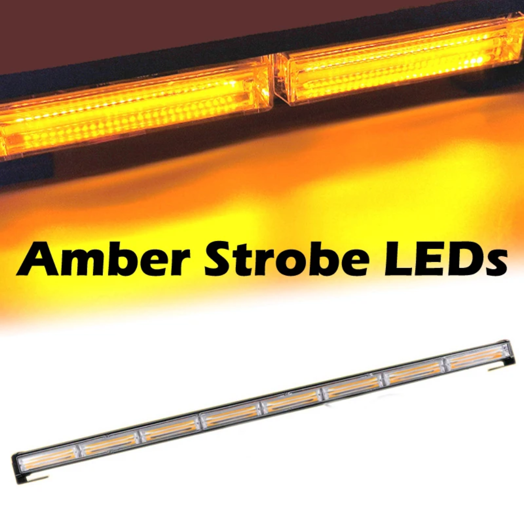Led SUV 120 cm Advisor Strobe Light 8 Led Bar, 24IN COB LED Warning Lights, 15 Modes Safety Flashing Police Light Bars with Cigar Lighter for Emergency Vehicles Trucks
