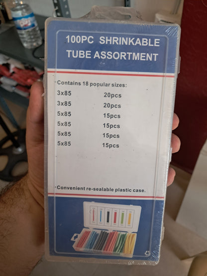 Heat Shrink Sleeve, 100 Pcs 5 Sizes 5 Color Shrink Tube Cable Insulated Sleeve