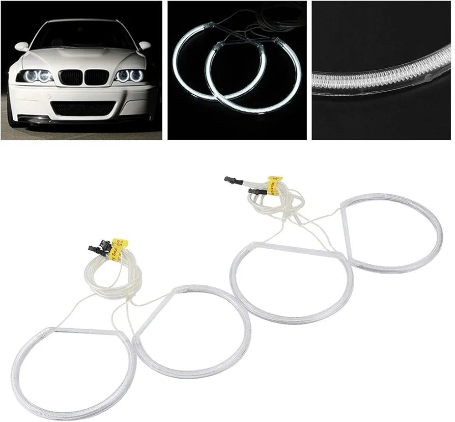 Angel Eyes LED Rings Kit – White Halo Headlight Upgrade, Bright DRL Style