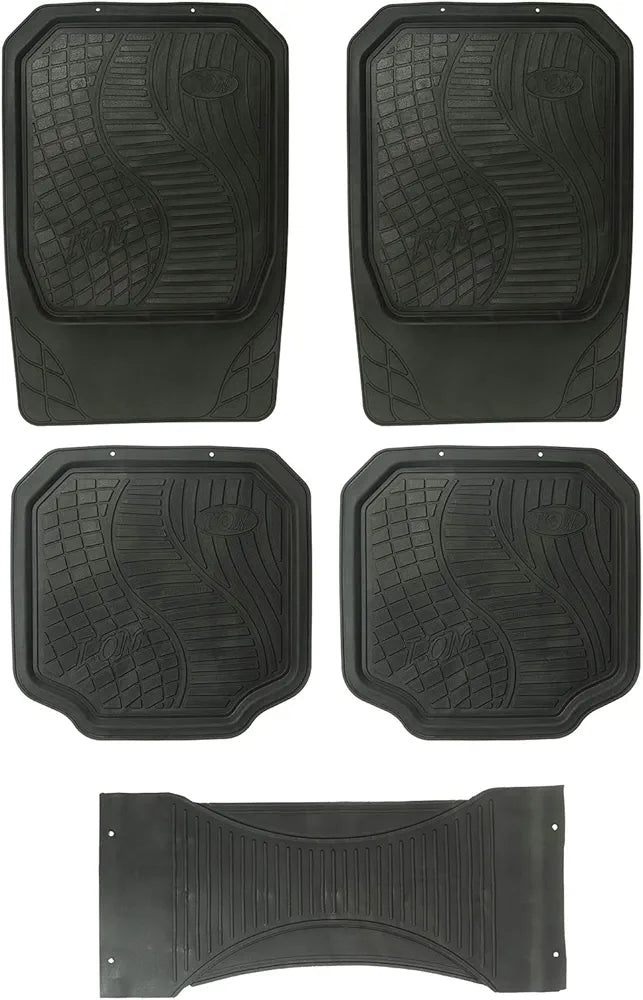 5pc Generic Heavy Duty Front & Rear Rubber Floor Mats for Cars, SUV, Van & Truck,All Weather Protection Universal Fit