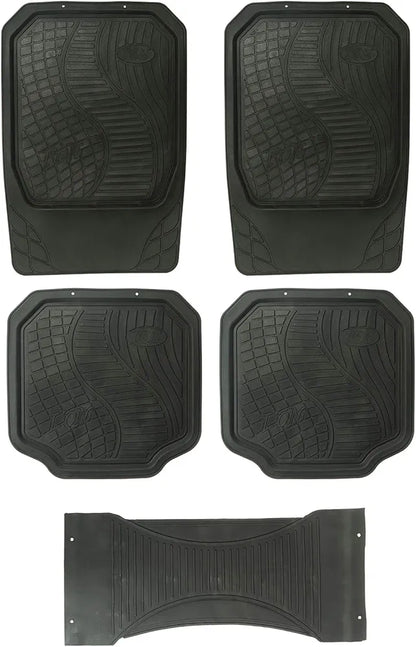 5pc Generic Heavy Duty Front & Rear Rubber Floor Mats for Cars, SUV, Van & Truck,All Weather Protection Universal Fit