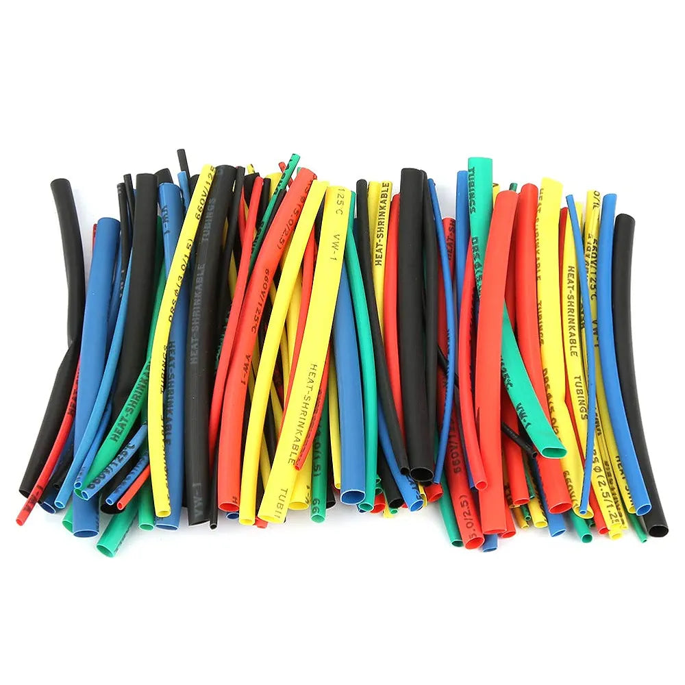 Heat Shrink Sleeve, 100 Pcs 5 Sizes 5 Color Shrink Tube Cable Insulated Sleeve