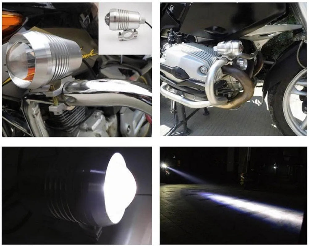 2 pcs Universal Fog Projector Light for All Bikes (15W, White Light, Single Unit), LED
