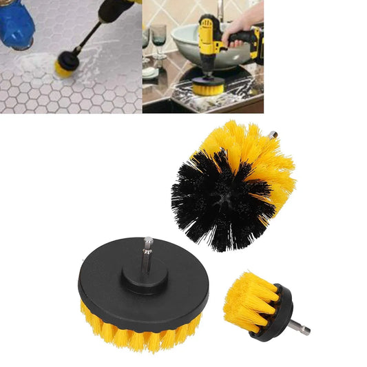 3Pcs Drill Brush Set Nylon Hair Power Scrubber Brush Floor Tile Cleaning Brush Drill Scrub Brushes Kit