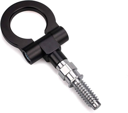 Car Towing Hook, Universal Aluminium Alloy Round Trailer Hook Racing Car Towing Eye Curtain Hook Kit Trailer Towing Ring Rear Towing Hook for European Car