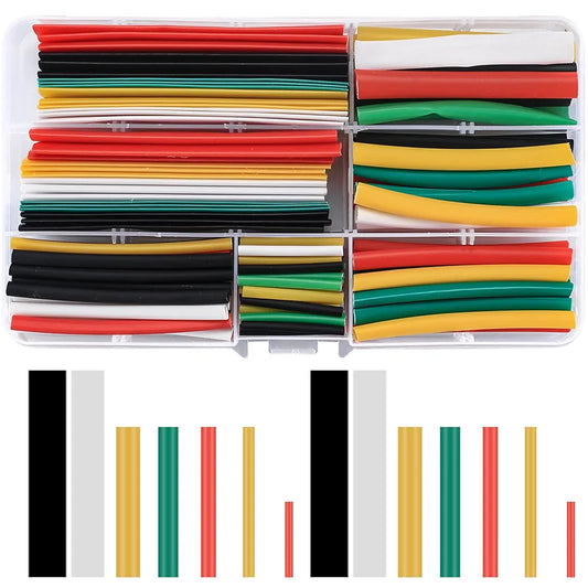 Pack of 140 Heat Shrink Tubing Set, Heat Shrink Tube Tubing Kit, 2:1 Cable Shrink Tube Set, Waterproof Shrink Connector, Heat Shrink Tube Tubing Kit, 7 Sizes, 5 Colours