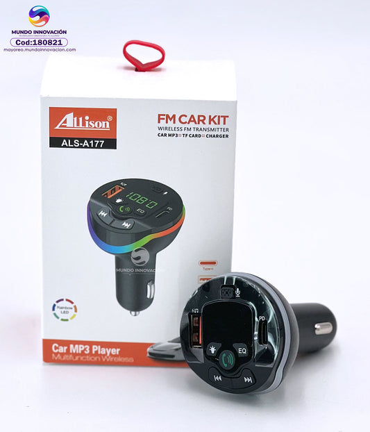 Allison ALS-A177 Wireless FM Transmitter Car Charger – Bluetooth MP3 Player