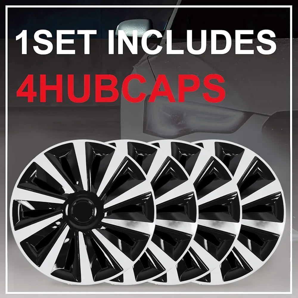 4pcs 15 Inch Wheel Cover Hub Cap, Universal Fit for Steel Wheels with ABS Material Design Fits Most Cars Trucks SUVs