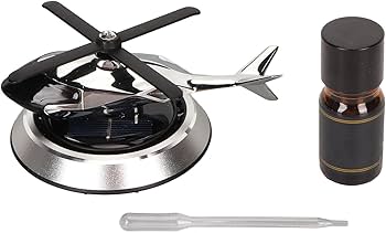 Solar Car Air Freshener, Helicopter Diffuser for Car Home Office, No Battery, Sun Powered, Automatic Rotation, Aluminum Zinc Alloy, Small Size, Easy Carry