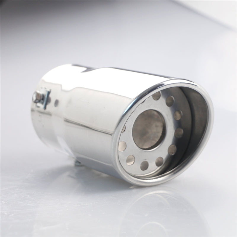 Exhaust Muffler 80mm Stainless Steel Bolt-on silver Angle-cut intercooled Tip A12X