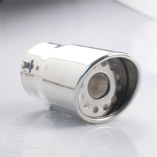 Exhaust Muffler 80mm Stainless Steel Bolt-on silver Angle-cut intercooled Tip A12X