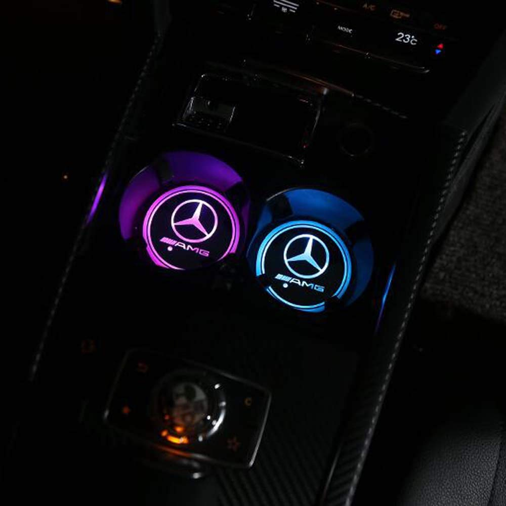 Car LED Light Cup Mat – 7 Color Atmosphere Pad