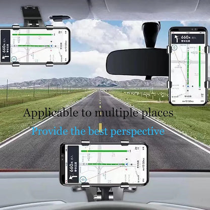 Lifegiverwise Phone Holder, Swivelling Stand for Car Stand, Multifunctional 360 Car Dashboard Mobile Phone Holder, Universal Car Mount Cell Phone Holder Stand Dashboard Rear View Mirror