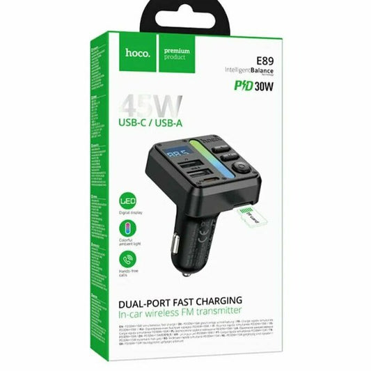 Hoco E89 Bluetooth FM Transmitter & 45W Car Charger