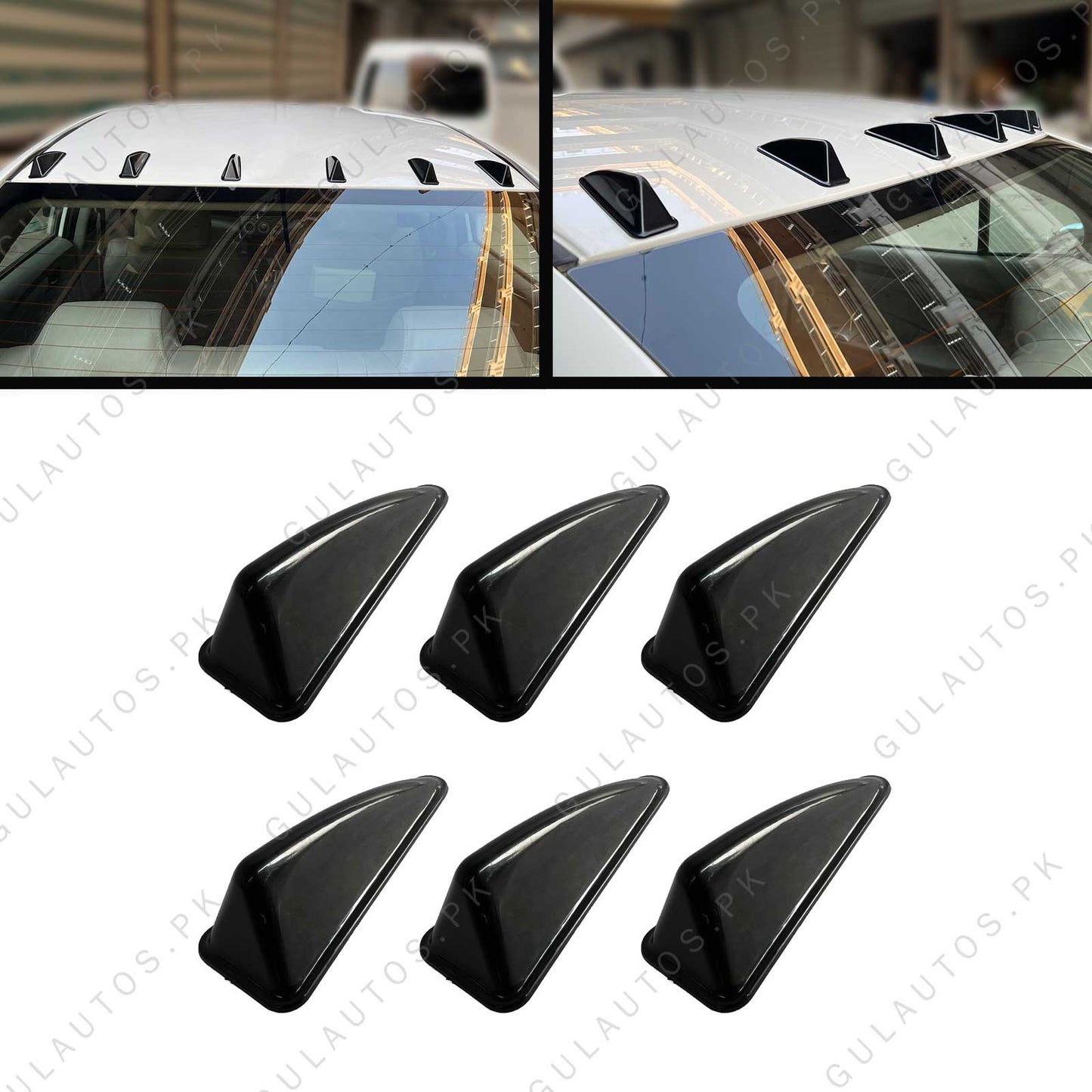 Small Shark Fin Antenna Set – 6 PCS Jet Style – Black