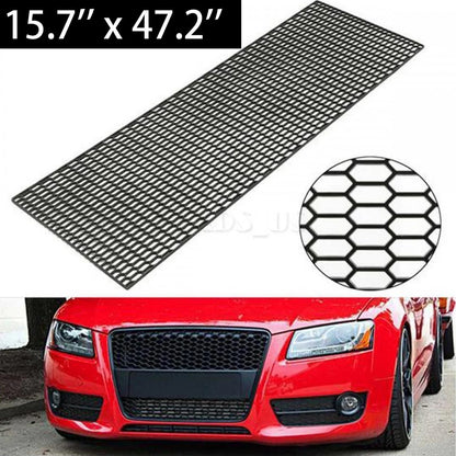 120×40 CM Car Racing Honeycomb Hex Mesh Grill Spoiler Bumper Vent New Black Plastic