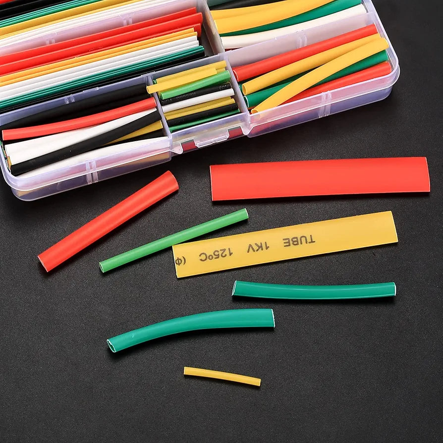 Pack of 140 Heat Shrink Tubing Set, Heat Shrink Tube Tubing Kit, 2:1 Cable Shrink Tube Set, Waterproof Shrink Connector, Heat Shrink Tube Tubing Kit, 7 Sizes, 5 Colours