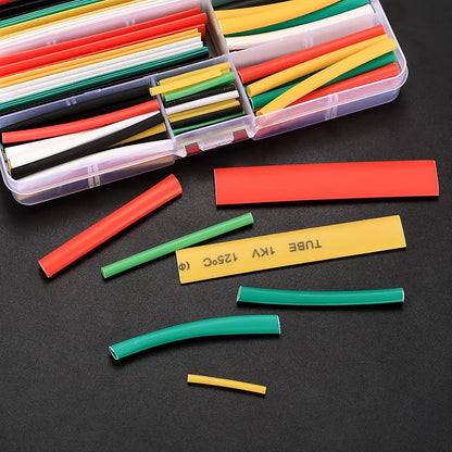 Pack of 140 Heat Shrink Tubing Set, Heat Shrink Tube Tubing Kit, 2:1 Cable Shrink Tube Set, Waterproof Shrink Connector, Heat Shrink Tube Tubing Kit, 7 Sizes, 5 Colours