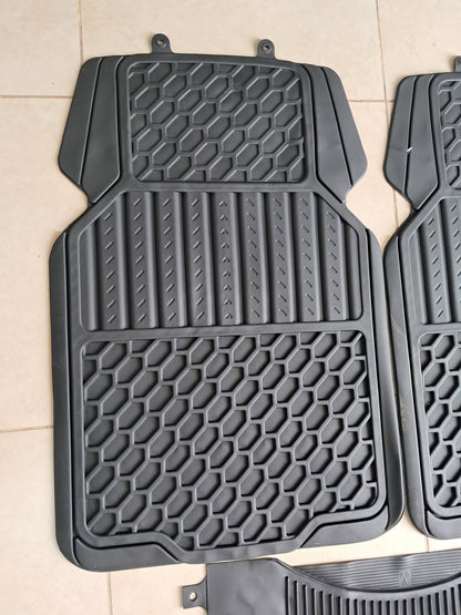 Honeycomb Design 5 PCS Black Heavy Duty Rubber Car Floor Mats – Anti-Slip & Waterproof
