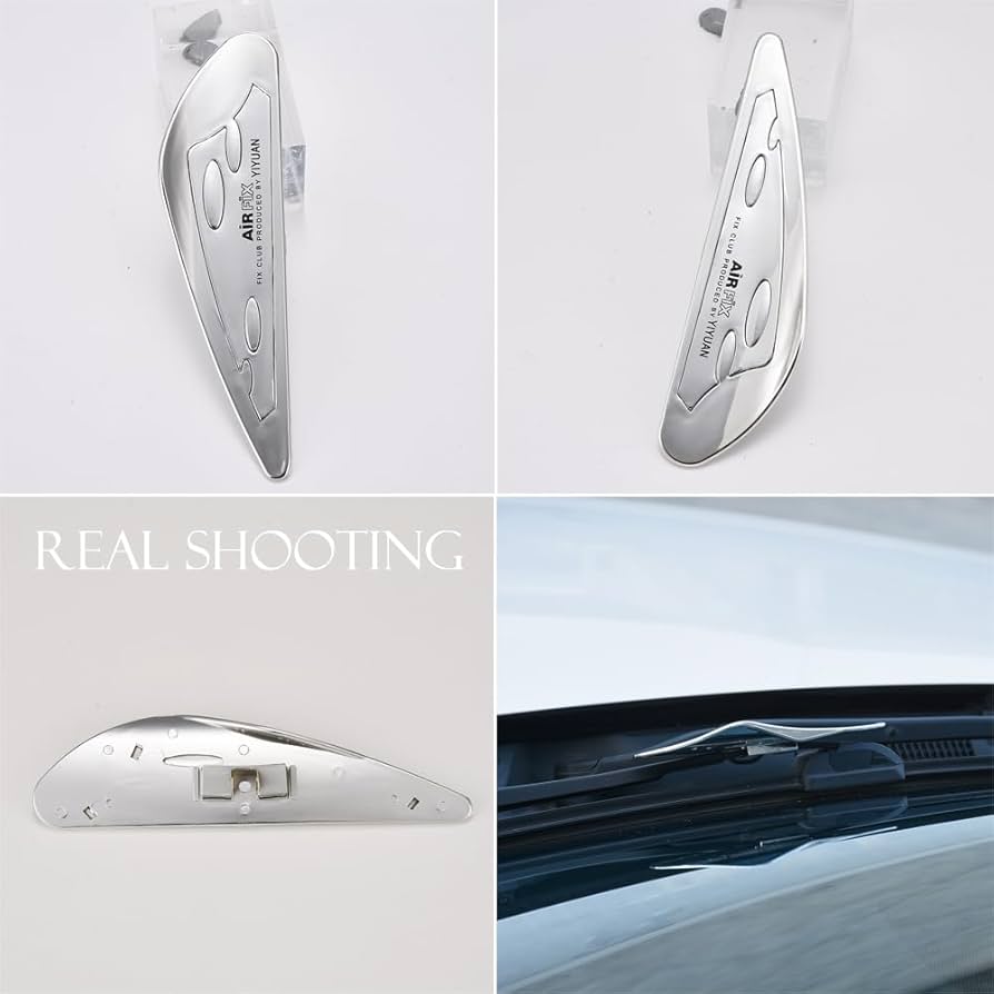 2 Pcs Silver Car Windscreen Wiper Stand Windshield Wiper Wing Blade Spoiler Pressure Tablets