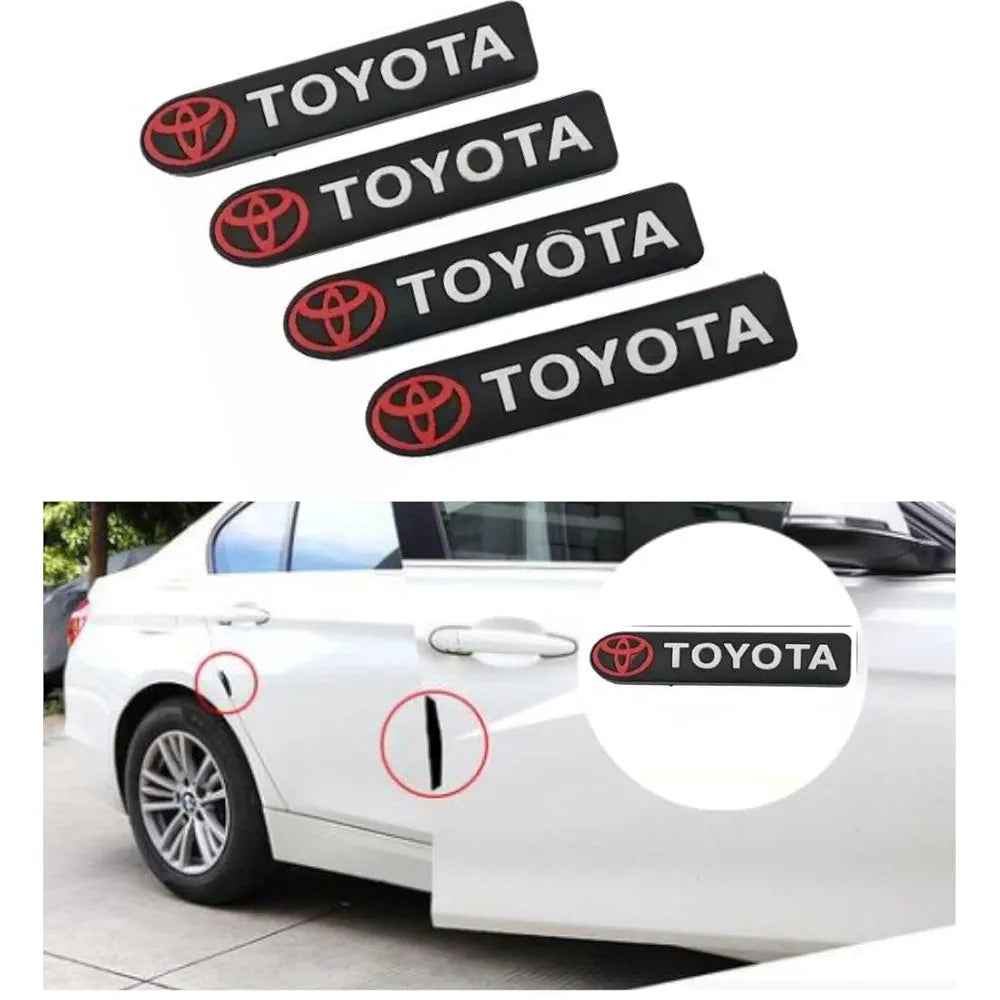 Car Rubber Door Edge Guard Suitable for Toyota Cars, Set of 4pcs Anti Scratch and Anti Collision, Black Color