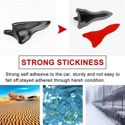 Air Vortex Generator Diffuser Shark Fin 10pcs Set Kit Compatible with Spoiler Roof Wing Pointed End Style Black