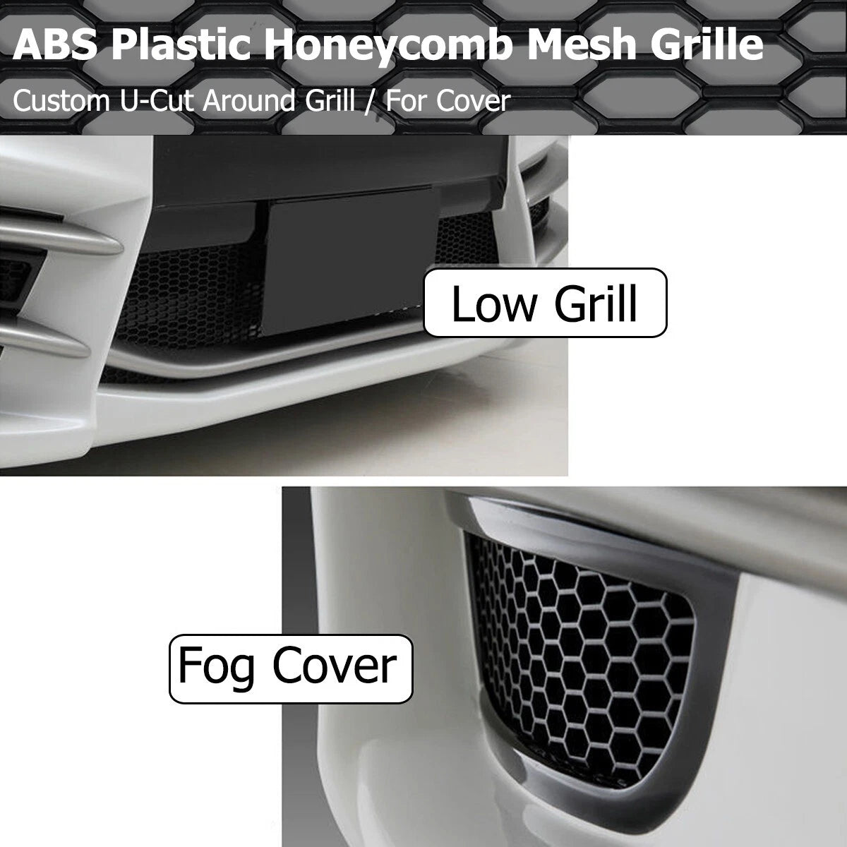 120×40 CM Car Racing Honeycomb Hex Mesh Grill Spoiler Bumper Vent New Black Plastic