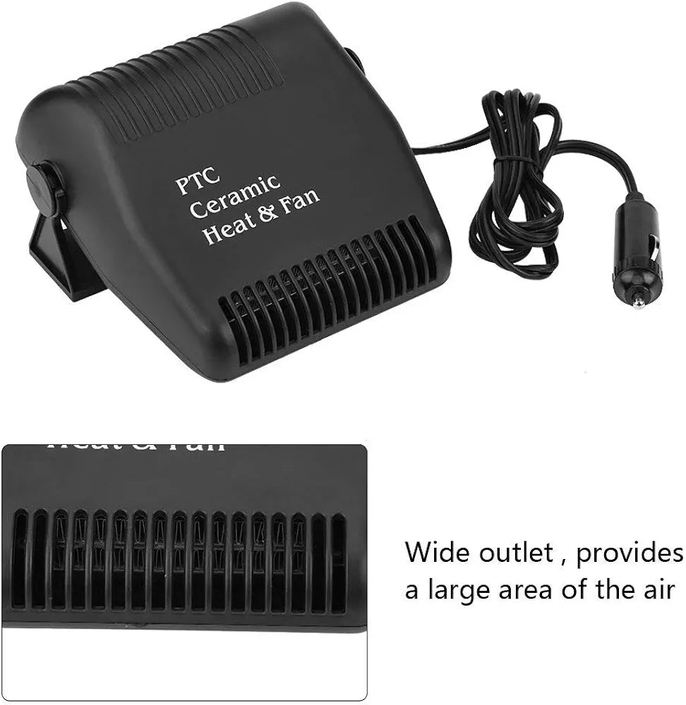 Car Heater Defroster,12V Cooling Fan Heater 2 in 1 Portable Fast Heating Low Noise Car Ceramic Heating Windshield Defroster Demister