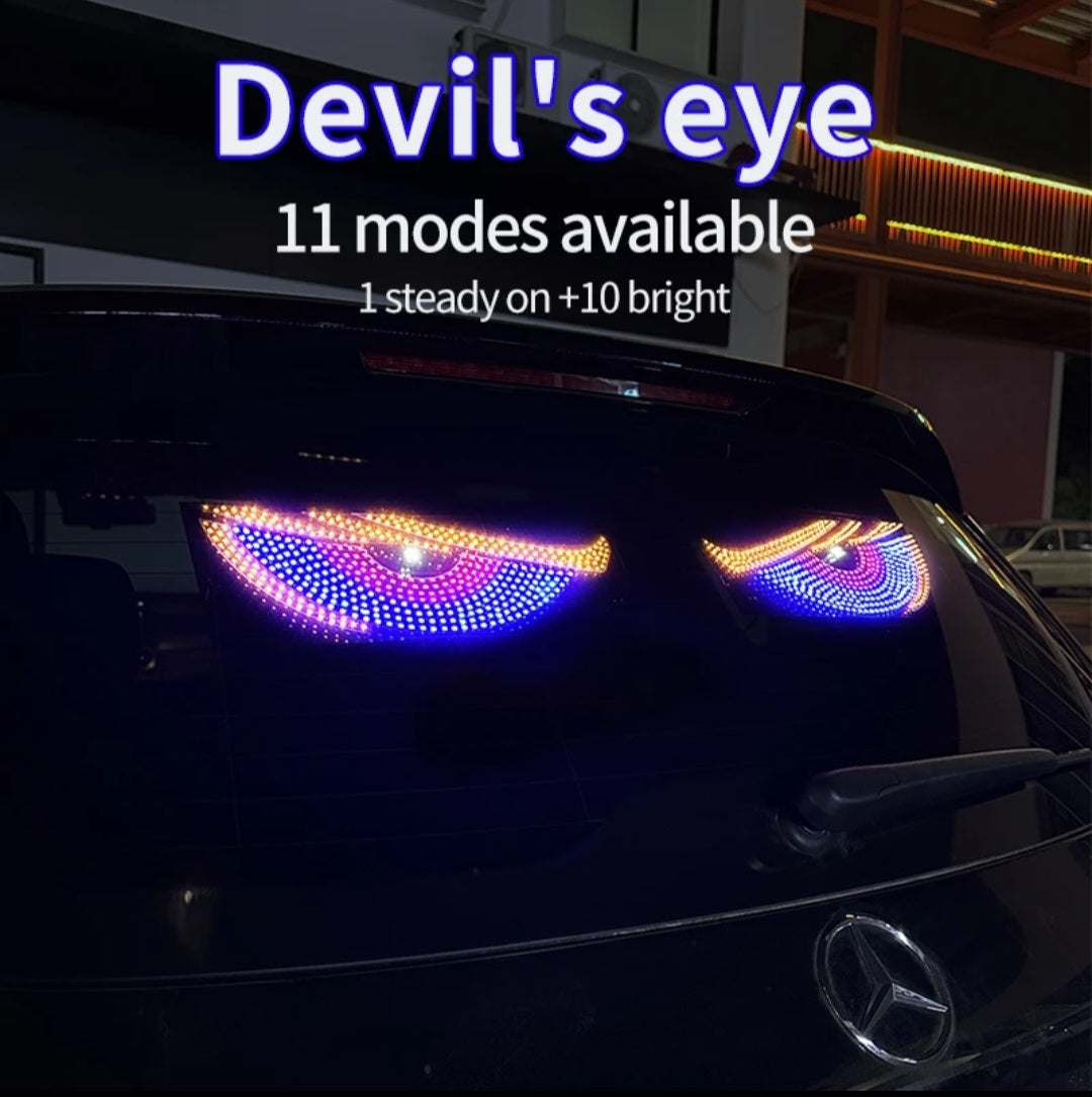 Devil Eyes Light for Cars, 2PCS LED Eyes for Car, Car LED Display, 2025 New Colorful Eye Lamp Soft Screen for Car Trucks Store Window