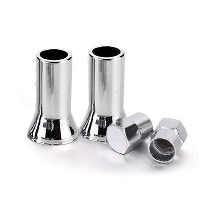 10Pcs Universal Car Tire Wheel Valve Stem Covers TR414 Chrome Hex Caps w/ Sleeve