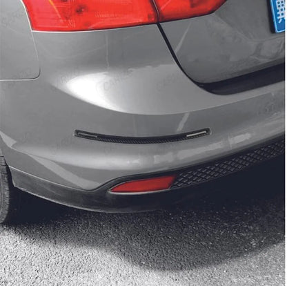 Universal Black & Chrome Anti-Collision Patch Bumper and Door Guard Strip Anti-Scratch Bumper Protector Trim Compatible with All Cars & SUVs (Pack of 4)