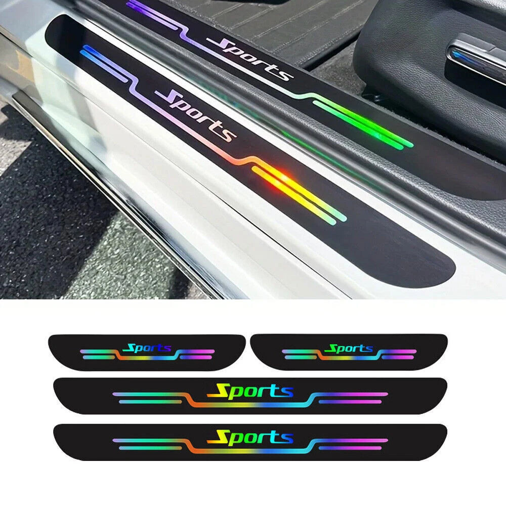 4PCS Car Door Sill Protector Strip Anti Scratch Threshold Bumper Film Sticker