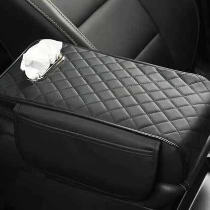 Car Console Armrest Cover with Memory Foam Cushion & Tissue Storage