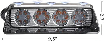 16 LED Flasher Strobe Light with Flashing Modes, Police Car Emergency Light | For Police Car | (Red Blue)