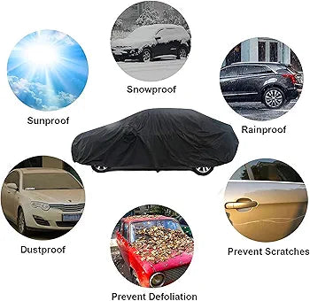 Full Car Cover All Weather Protection Super Soft Material Anti-Scratch Indoor/Outdoor Sun Rain Snow and Better UV Protection