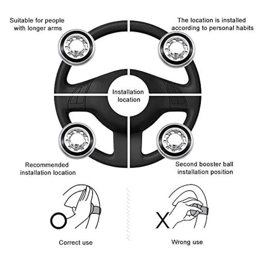 Car Handle Spinner Steering Wheel Knob Universal Metal Steering Wheel Assistive Ball Premium Quality Power Handles