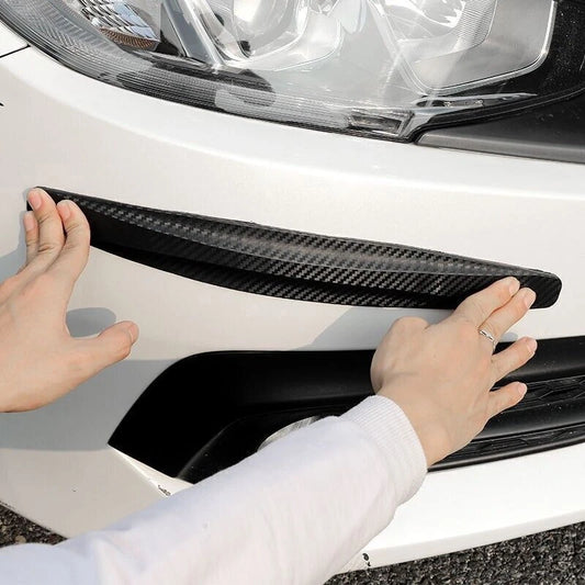 2 Pieces Car Corner Protector Sticker, Carbon Fiber Style Front and Rear Bumper Protector Corner Protector Scratch Sticker(Black)