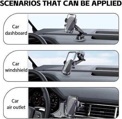 Car Phone Holder, Phone Holder Vent，CarWindshield Dashboard Truck Suction Cup, 360°Adjustable, Automobile Cradles Universal,car Phone Holders for iPhone Size 4.7inch-7inch