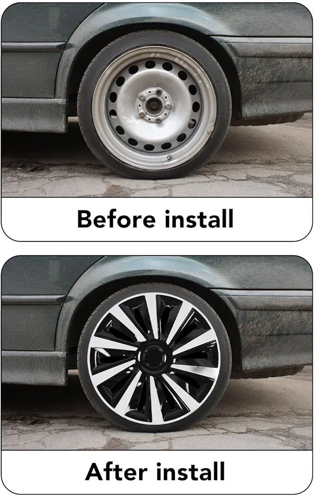 4pcs 15 Inch Wheel Cover Hub Cap, Universal Fit for Steel Wheels with ABS Material Design Fits Most Cars Trucks SUVs