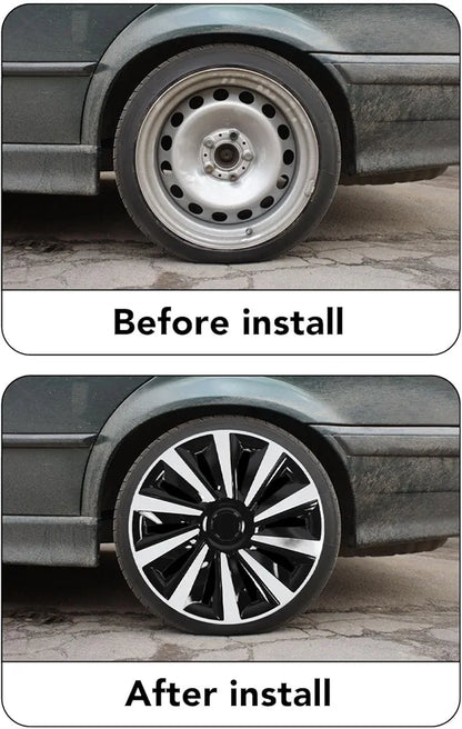 4pcs 15 Inch Wheel Cover Hub Cap, Universal Fit for Steel Wheels with ABS Material Design Fits Most Cars Trucks SUVs