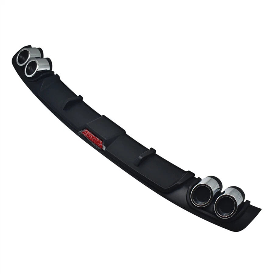 For All Cars Rear Bumper Diffuser Lip Spoiler Quad Exhaust Tip Decoration w/ Stop Light