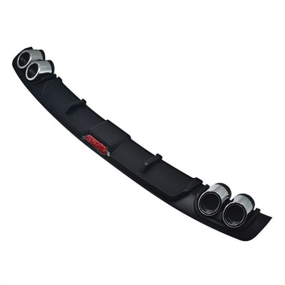 For All Cars Rear Bumper Diffuser Lip Spoiler Quad Exhaust Tip Decoration w/ Stop Light