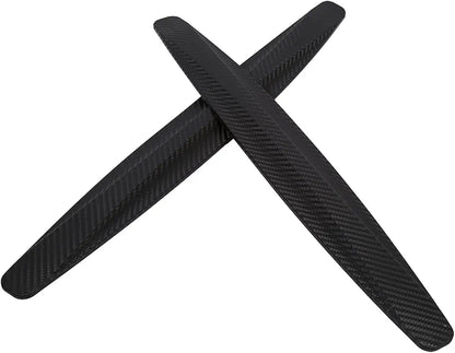 2 Pieces Car Corner Protector Sticker, Carbon Fiber Style Front and Rear Bumper Protector Corner Protector Scratch Sticker(Black)