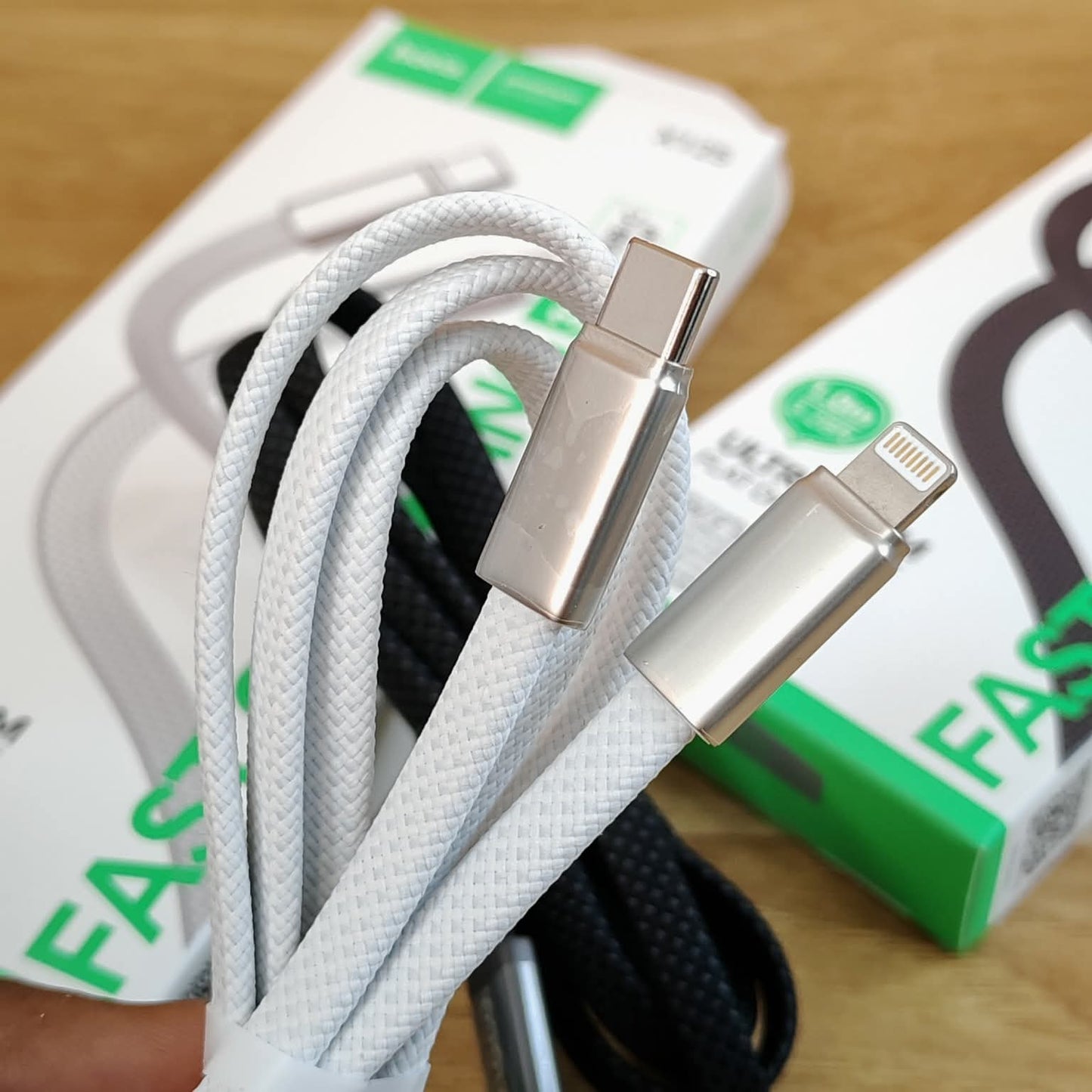 Hoco X125 Charging Cable Type-C to Lightning (Iphone) – 30W Or Type-C to Type-C – 60W Premium flat braided cable with durable Zinc