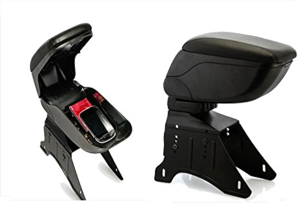 Car Armrest Console Holder Space Saving Adjustable Faux Leather Stand