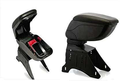 Car Armrest Console Holder Space Saving Adjustable Faux Leather Stand