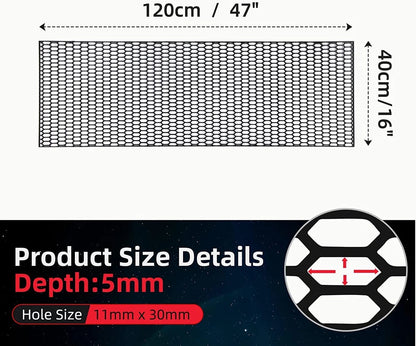 120×40 CM Car Racing Honeycomb Hex Mesh Grill Spoiler Bumper Vent New Black Plastic