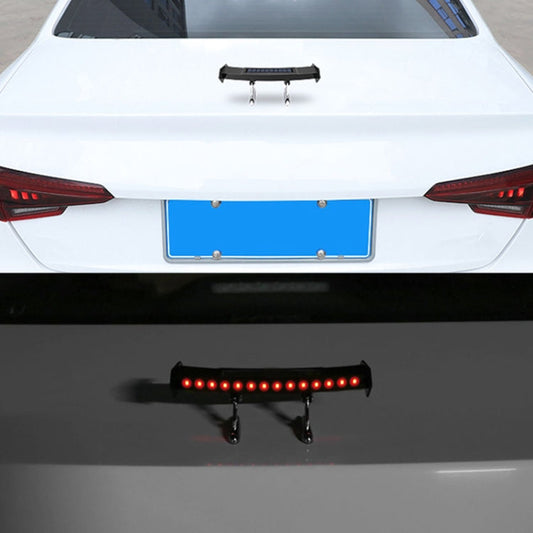 12V Black Mini Solar Energy LED Rear Wing Spoiler Auto Car Trunk Tail Decoration