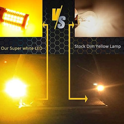 2X LED Amber Yellow Turn Signal Blinker High Power Light Bulbs