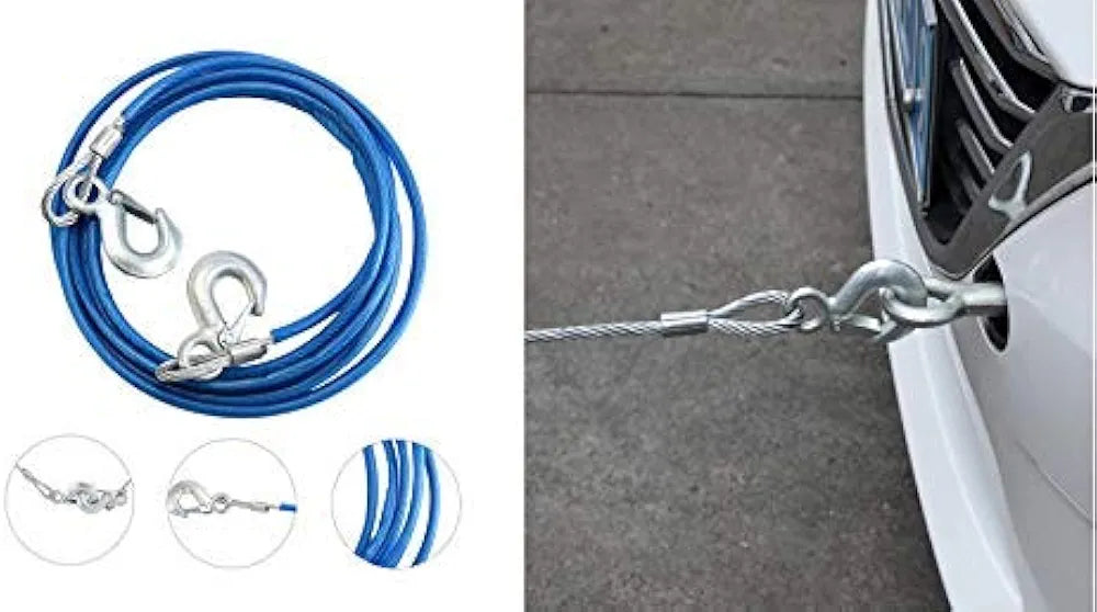 3 Ton Roy Emergency Tow Pull Rope Snatch Strap for Cars (8mm x 4m)
